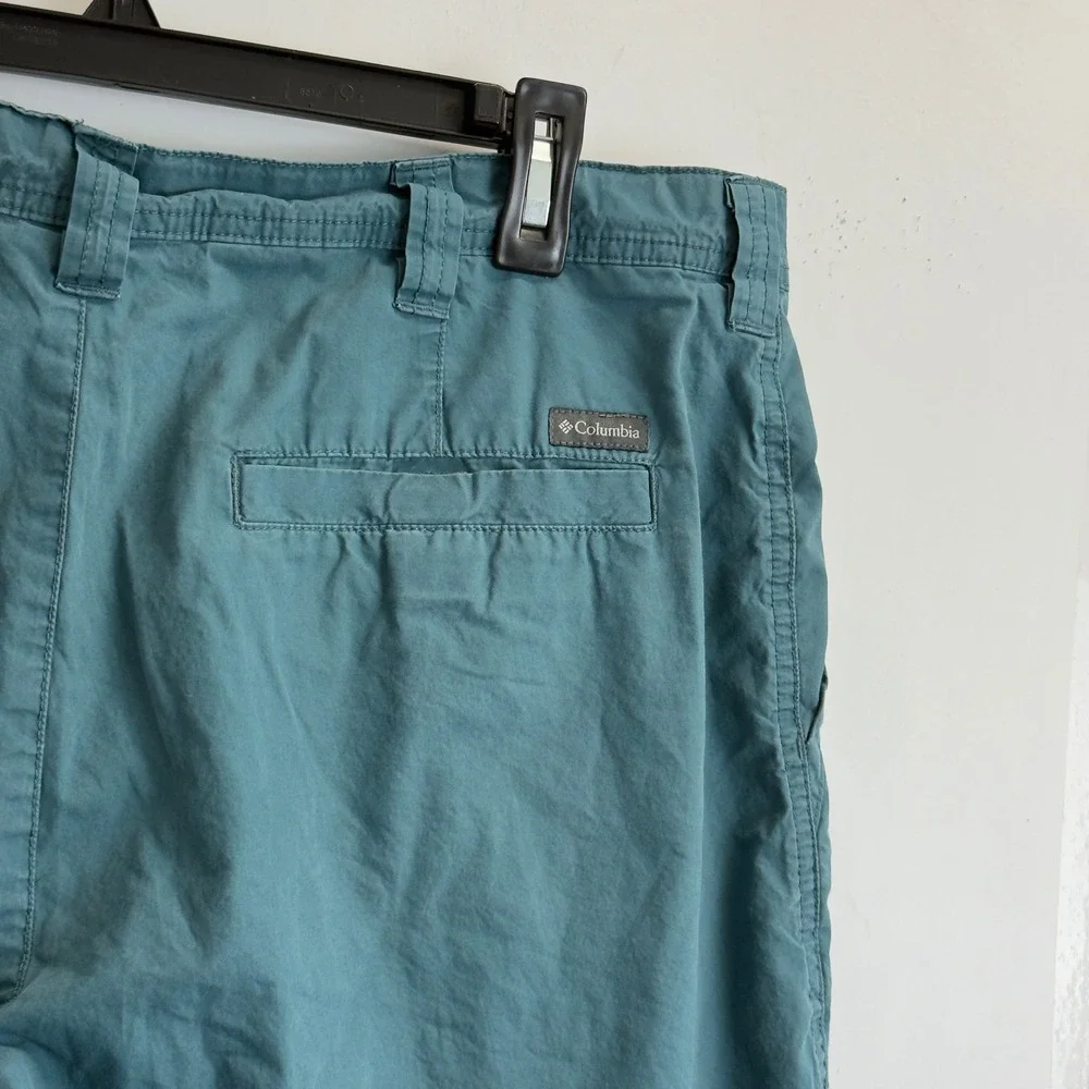 Columbia Mens Teal‎ Blue Cotton Chino Shorts Size 36 Outdoor Casual 10 Inseam